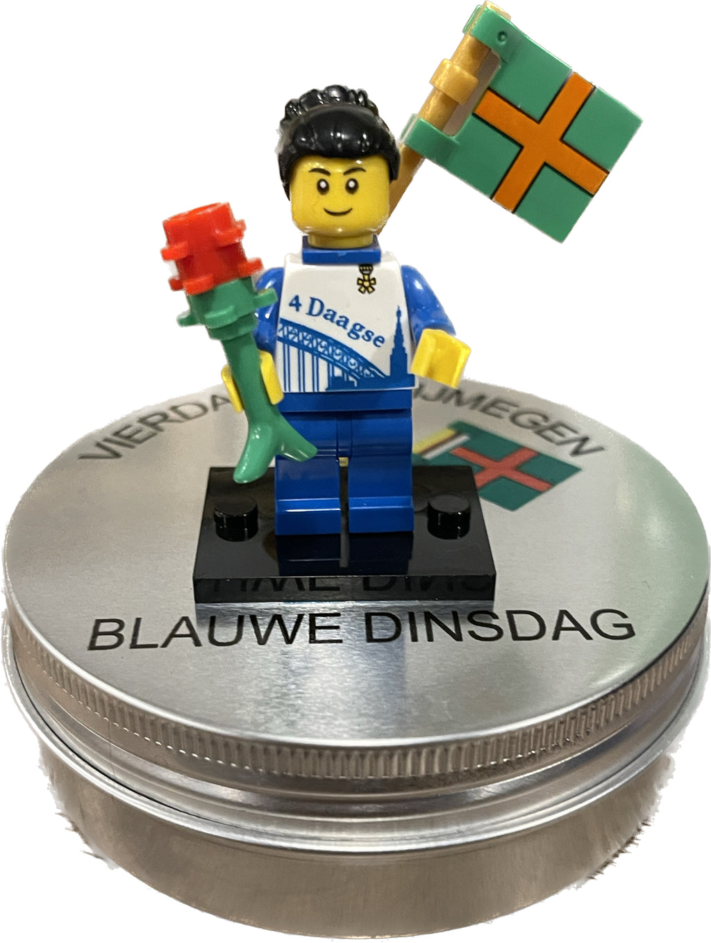 4Daagse poppetje blauwe dinsdag editie in kadoblikje