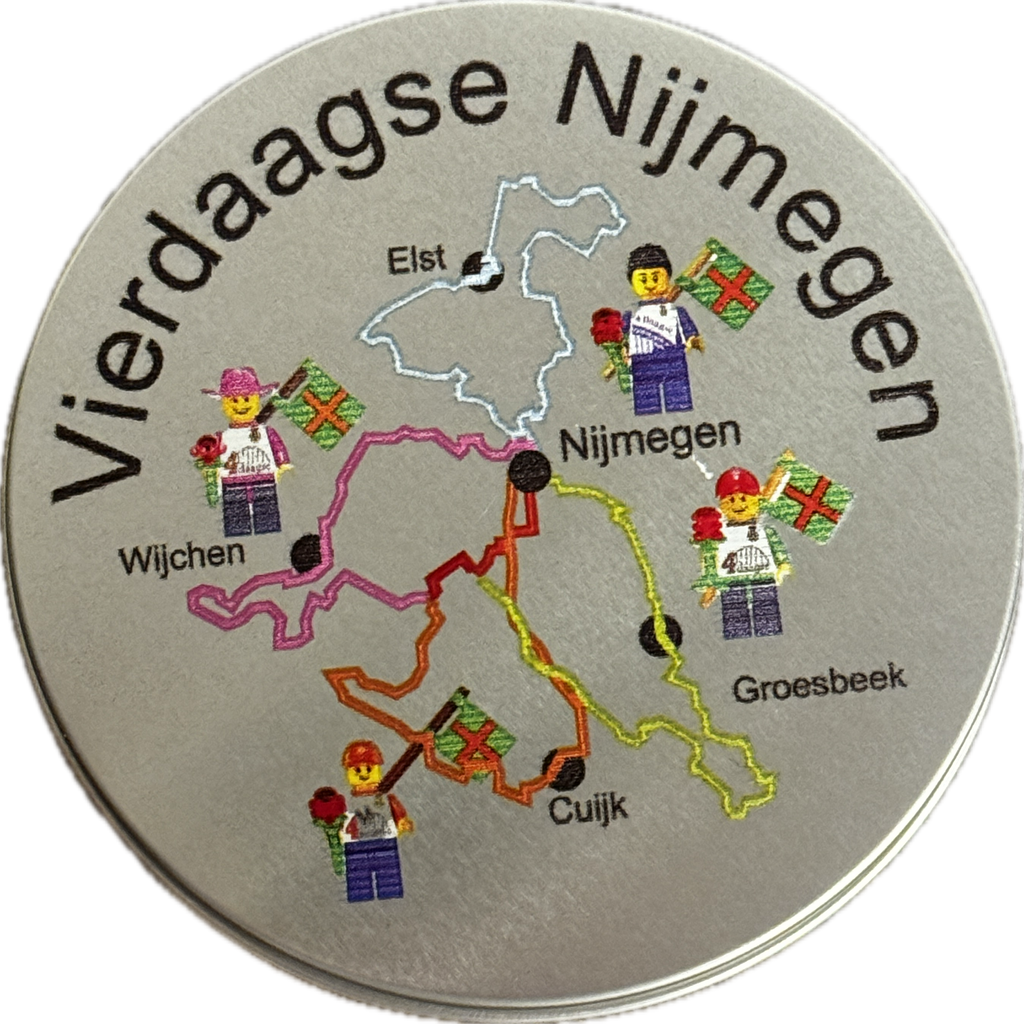 4Daagse poppetje alle vier in kadoblikje